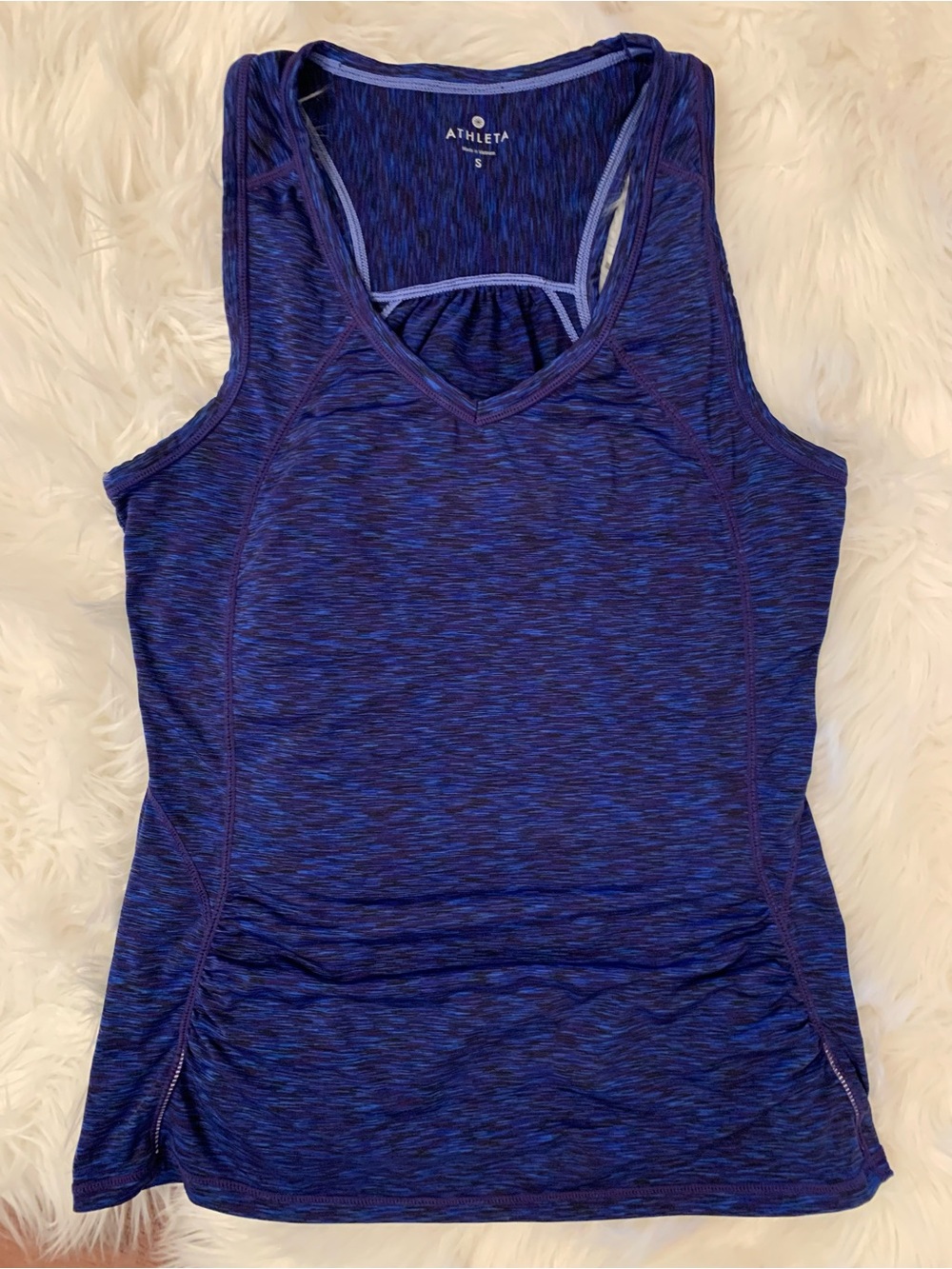 Athleta Pop Space Dye Tank Small Blue Activewear Yoga Workout Gym 963963